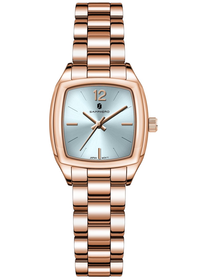 سافيرو ساعة نسائية، ساعة نسائية فاخرة، ساعة نسائية بسوار، ساعة صغيرة مقاومة للماء من الفولاذ المقاوم للصدأ حتى 3ATM - Image 2